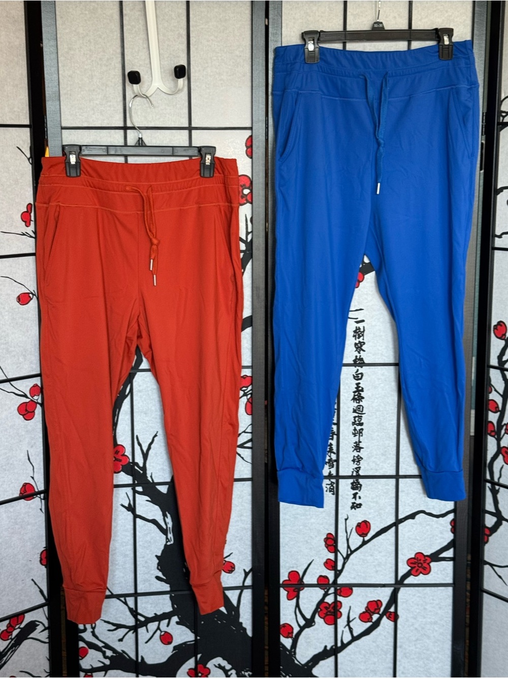 HALARA XL Petite High Waisted Jogger Pants Burnt Orange and Royal Blue Bundle